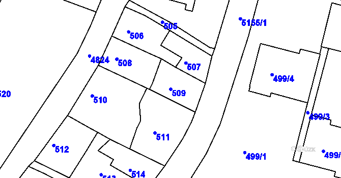 Parcela st. 509 v KÚ Vysoké Mýto, Katastrální mapa