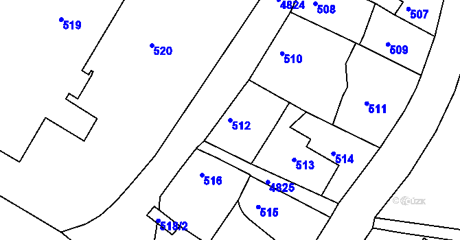 Parcela st. 512 v KÚ Vysoké Mýto, Katastrální mapa