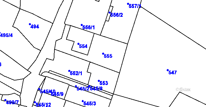 Parcela st. 555 v KÚ Vysoké Mýto, Katastrální mapa