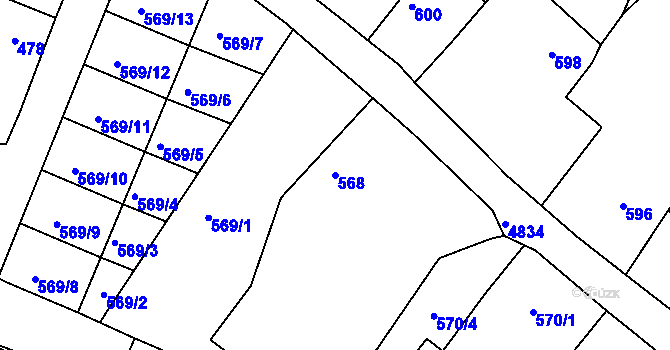 Parcela st. 568 v KÚ Vysoké Mýto, Katastrální mapa