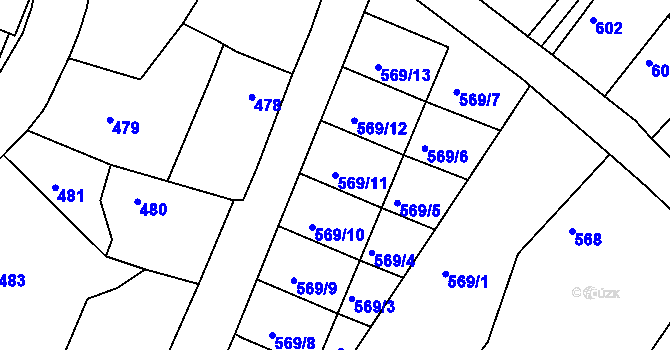Parcela st. 569/11 v KÚ Vysoké Mýto, Katastrální mapa
