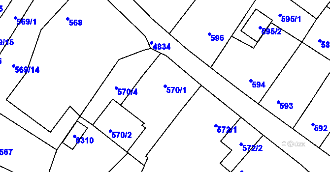 Parcela st. 570/1 v KÚ Vysoké Mýto, Katastrální mapa