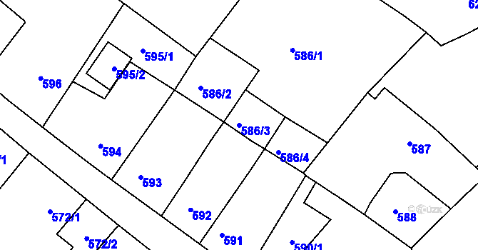 Parcela st. 586/3 v KÚ Vysoké Mýto, Katastrální mapa