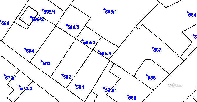 Parcela st. 586/4 v KÚ Vysoké Mýto, Katastrální mapa
