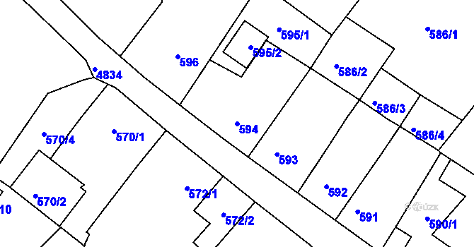 Parcela st. 594 v KÚ Vysoké Mýto, Katastrální mapa