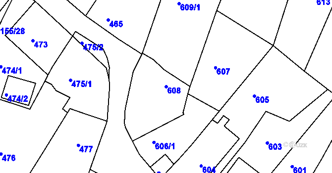 Parcela st. 608 v KÚ Vysoké Mýto, Katastrální mapa