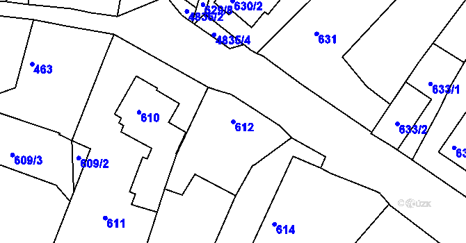 Parcela st. 612 v KÚ Vysoké Mýto, Katastrální mapa
