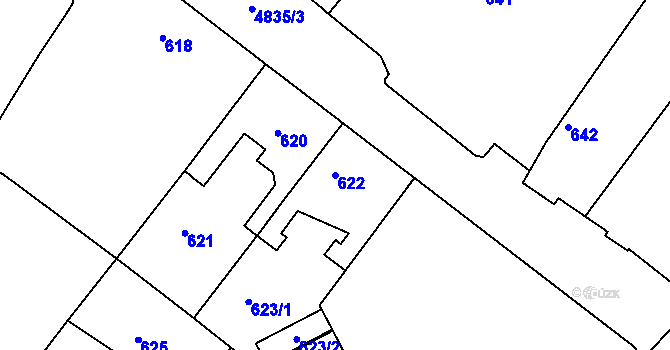 Parcela st. 622 v KÚ Vysoké Mýto, Katastrální mapa