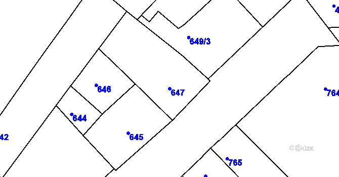 Parcela st. 647 v KÚ Vysoké Mýto, Katastrální mapa