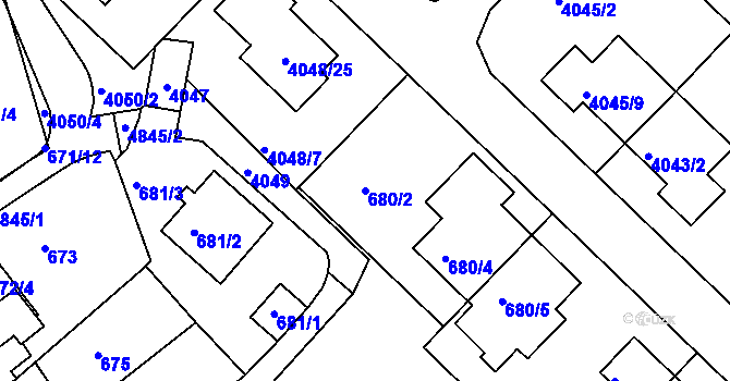 Parcela st. 680/2 v KÚ Vysoké Mýto, Katastrální mapa