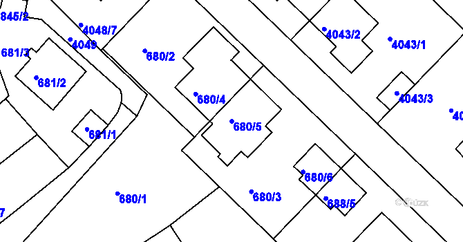 Parcela st. 680/5 v KÚ Vysoké Mýto, Katastrální mapa