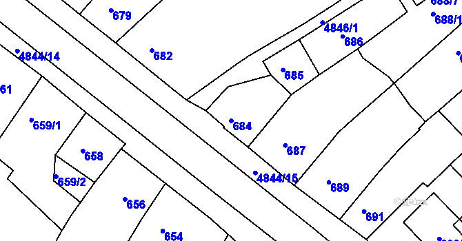 Parcela st. 684 v KÚ Vysoké Mýto, Katastrální mapa
