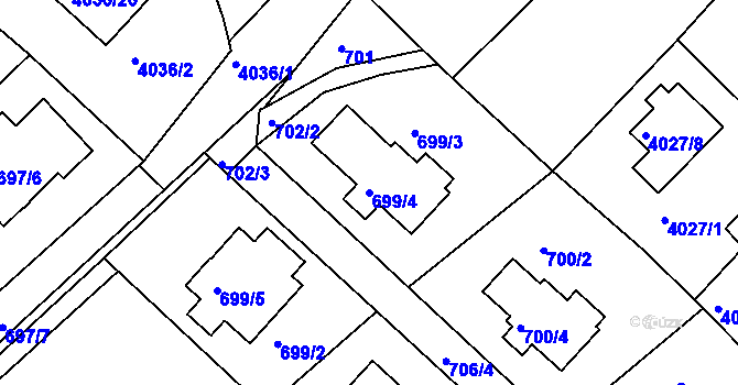 Parcela st. 699/4 v KÚ Vysoké Mýto, Katastrální mapa