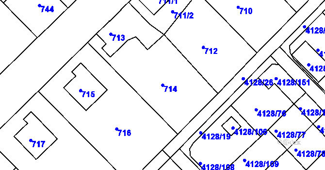 Parcela st. 714 v KÚ Vysoké Mýto, Katastrální mapa