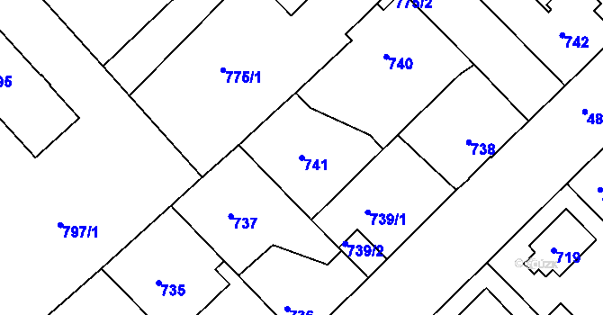 Parcela st. 741 v KÚ Vysoké Mýto, Katastrální mapa