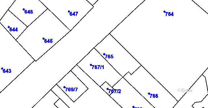 Parcela st. 765 v KÚ Vysoké Mýto, Katastrální mapa