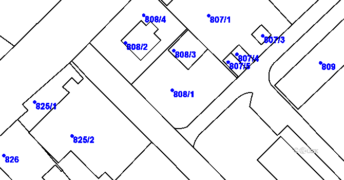 Parcela st. 808/1 v KÚ Vysoké Mýto, Katastrální mapa