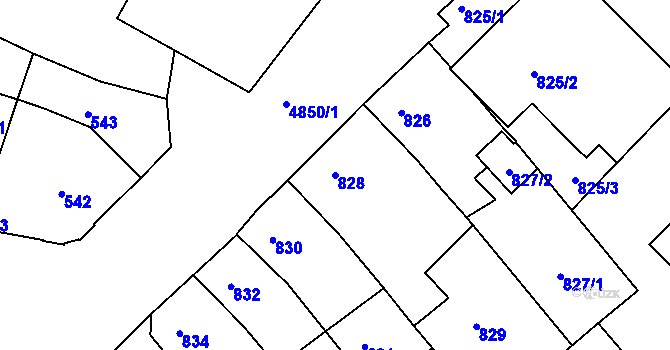 Parcela st. 828 v KÚ Vysoké Mýto, Katastrální mapa