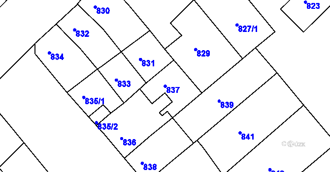 Parcela st. 837 v KÚ Vysoké Mýto, Katastrální mapa