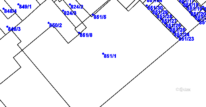 Parcela st. 851/1 v KÚ Vysoké Mýto, Katastrální mapa