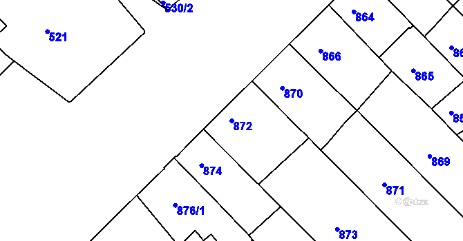 Parcela st. 872 v KÚ Vysoké Mýto, Katastrální mapa
