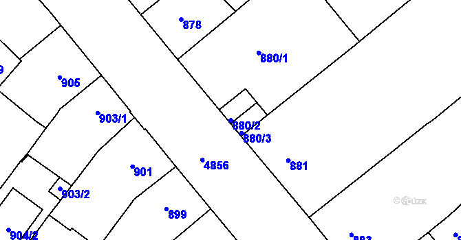 Parcela st. 880/2 v KÚ Vysoké Mýto, Katastrální mapa