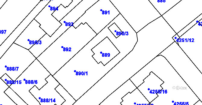 Parcela st. 889 v KÚ Vysoké Mýto, Katastrální mapa