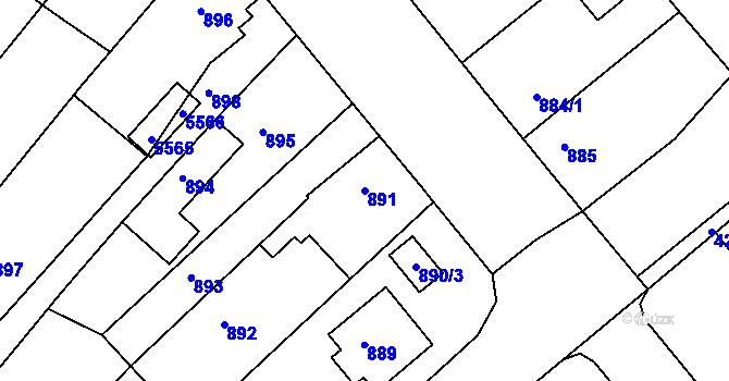 Parcela st. 891 v KÚ Vysoké Mýto, Katastrální mapa