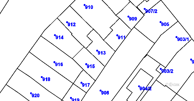 Parcela st. 913 v KÚ Vysoké Mýto, Katastrální mapa