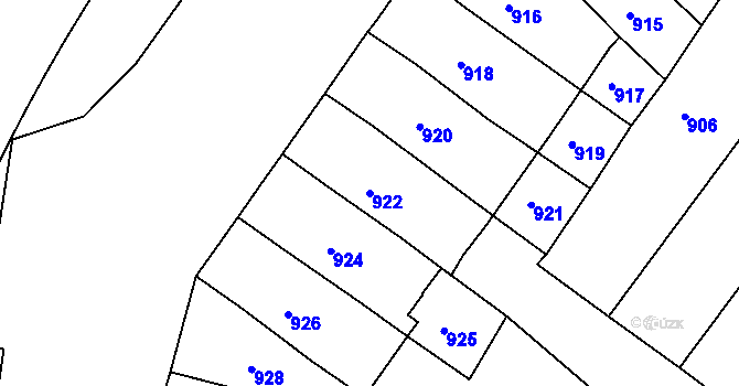 Parcela st. 922 v KÚ Vysoké Mýto, Katastrální mapa