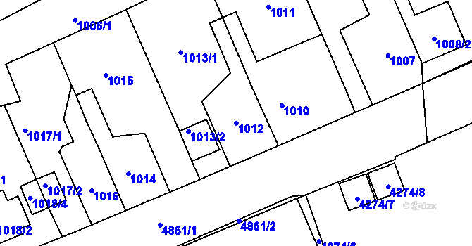 Parcela st. 1012 v KÚ Vysoké Mýto, Katastrální mapa