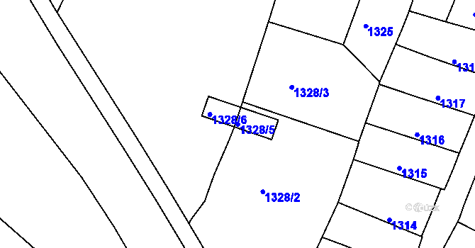 Parcela st. 1328/5 v KÚ Vysoké Mýto, Katastrální mapa