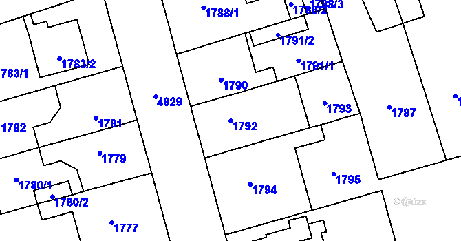 Parcela st. 1792 v KÚ Vysoké Mýto, Katastrální mapa