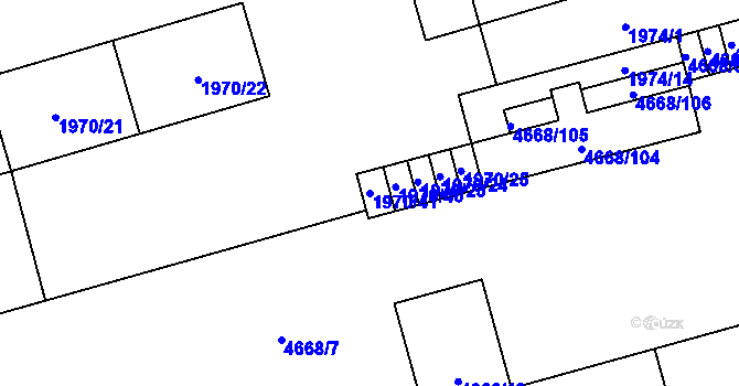 Parcela st. 1970/41 v KÚ Vysoké Mýto, Katastrální mapa
