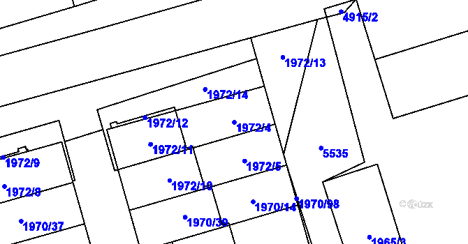Parcela st. 1972/4 v KÚ Vysoké Mýto, Katastrální mapa