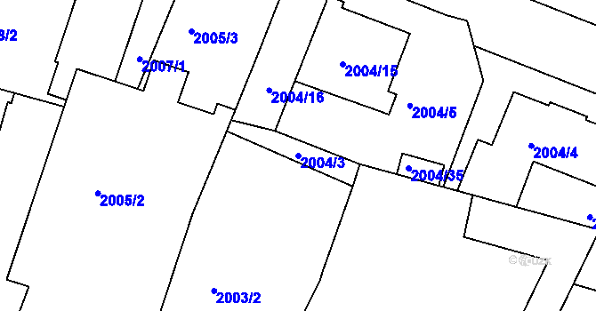 Parcela st. 2004/3 v KÚ Vysoké Mýto, Katastrální mapa