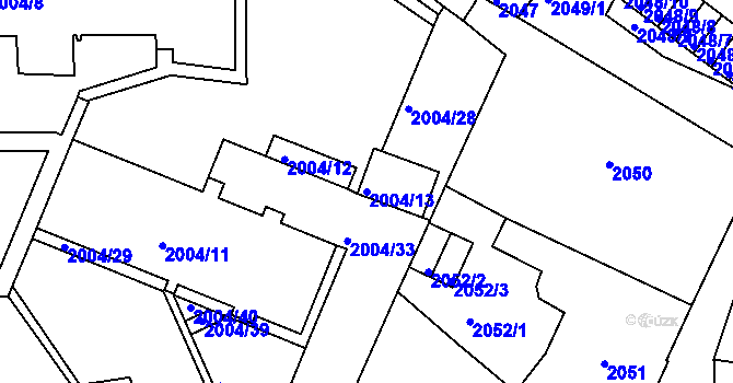 Parcela st. 2004/13 v KÚ Vysoké Mýto, Katastrální mapa