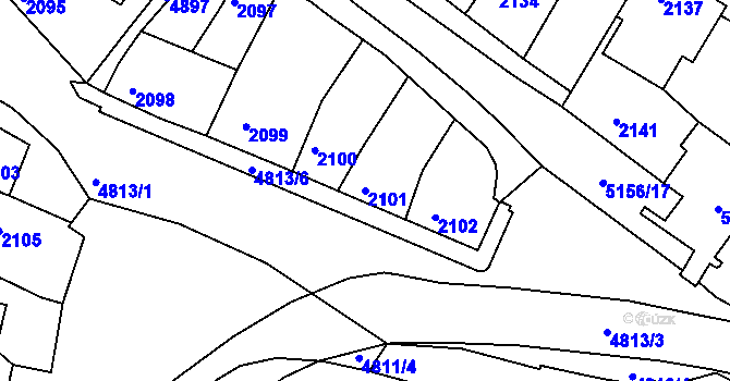 Parcela st. 2101 v KÚ Vysoké Mýto, Katastrální mapa