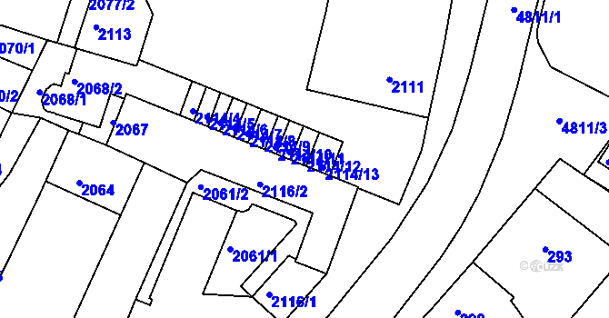 Parcela st. 2114/12 v KÚ Vysoké Mýto, Katastrální mapa