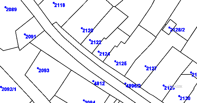 Parcela st. 2124 v KÚ Vysoké Mýto, Katastrální mapa