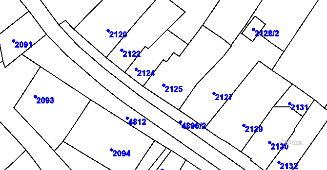 Parcela st. 2125 v KÚ Vysoké Mýto, Katastrální mapa
