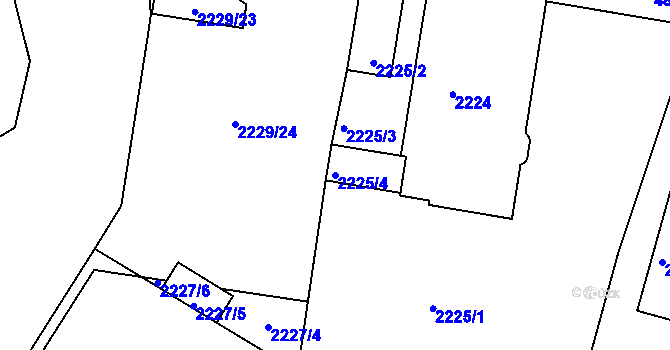 Parcela st. 2225/4 v KÚ Vysoké Mýto, Katastrální mapa