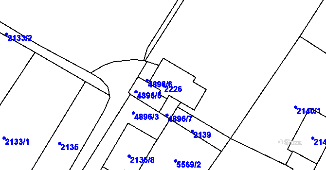 Parcela st. 2226 v KÚ Vysoké Mýto, Katastrální mapa