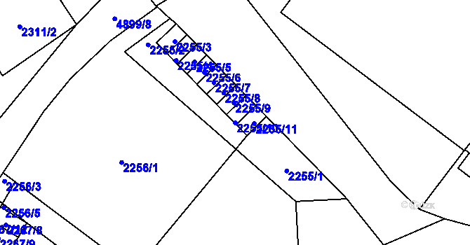 Parcela st. 2255/10 v KÚ Vysoké Mýto, Katastrální mapa