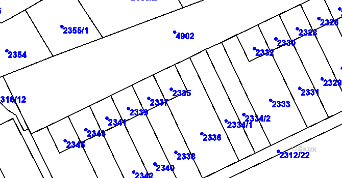 Parcela st. 2335 v KÚ Vysoké Mýto, Katastrální mapa