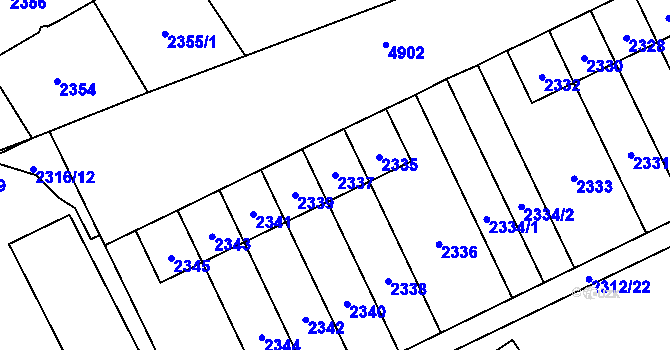 Parcela st. 2337 v KÚ Vysoké Mýto, Katastrální mapa
