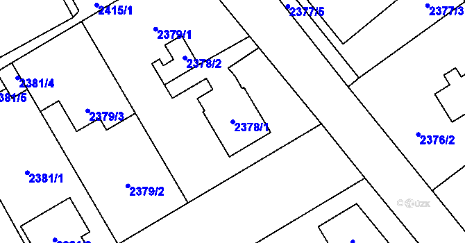 Parcela st. 2378/1 v KÚ Vysoké Mýto, Katastrální mapa