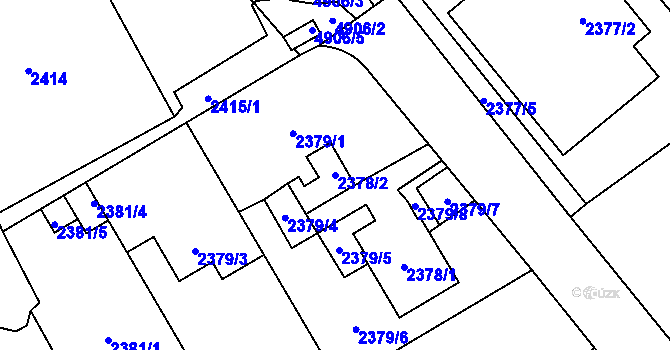 Parcela st. 2378/2 v KÚ Vysoké Mýto, Katastrální mapa