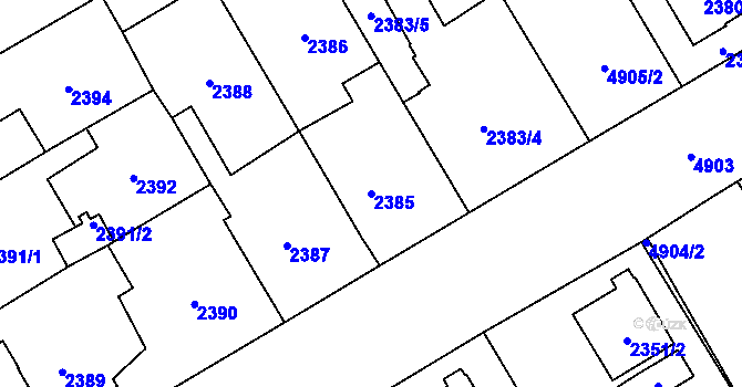Parcela st. 2385 v KÚ Vysoké Mýto, Katastrální mapa