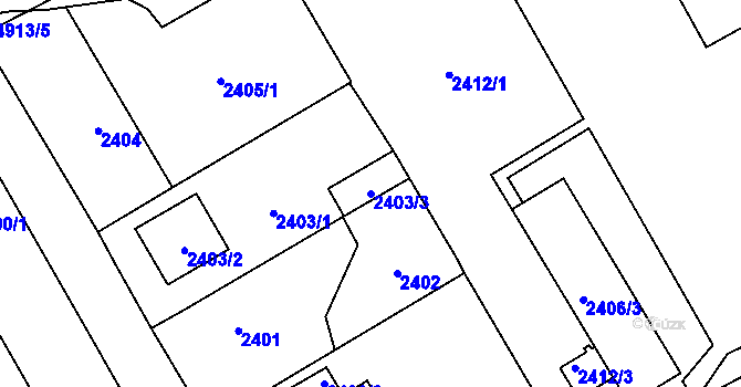 Parcela st. 2403/3 v KÚ Vysoké Mýto, Katastrální mapa